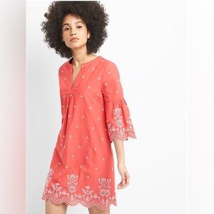 Gap Flutter Sleeve Eyelet Embroidered Mini Dress “Rose Hip” Size S